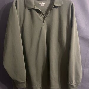 Grand Slam Golf Pullover Shirt Mens 2XL Olive Green Long Sleeve Performance Polo